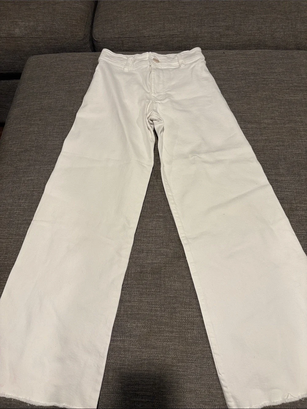 Zara White Wide-Leg Jeans - High-Rise Flare